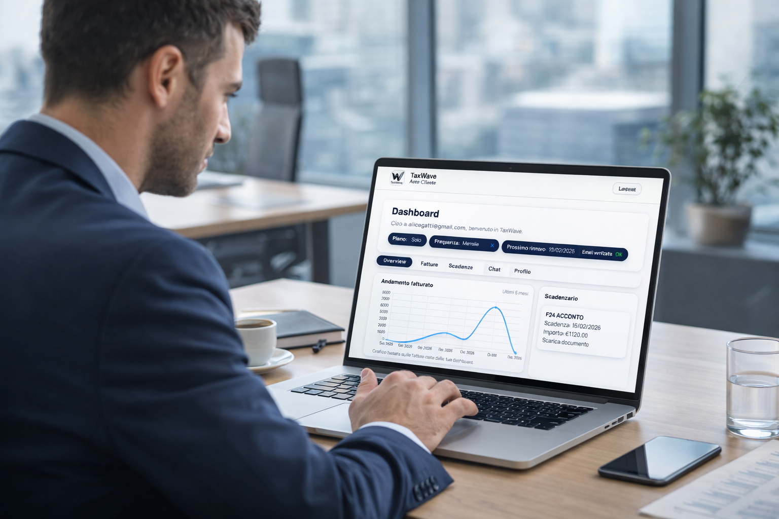 Utilizzo Dashboard TaxWave (hero)